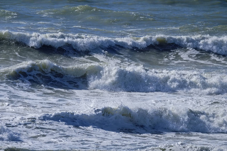 意大利, 西西里岛, 地中海, 波涛汹涌的海浪