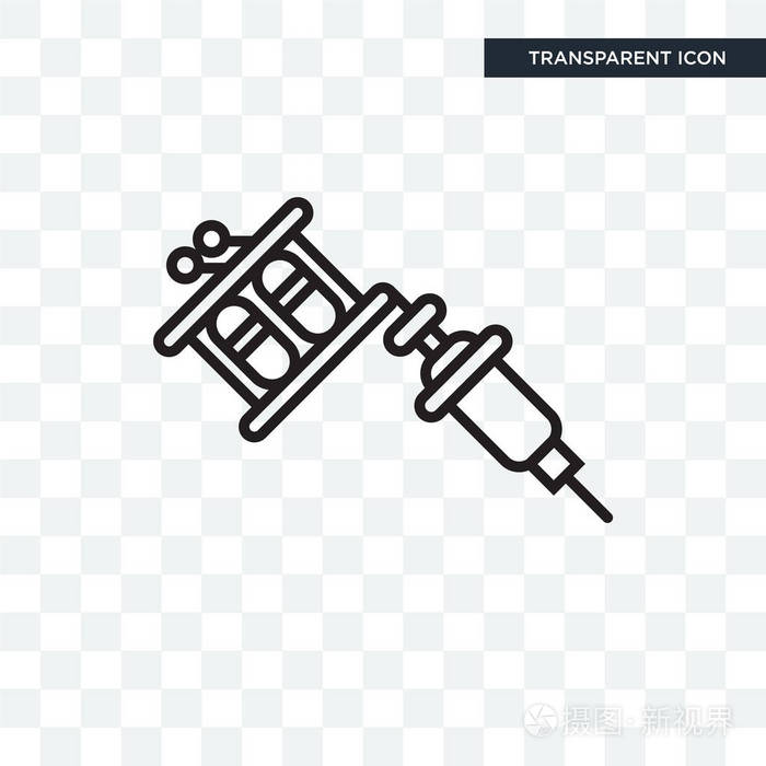 纹身机矢量图标隔离在透明背景上, t