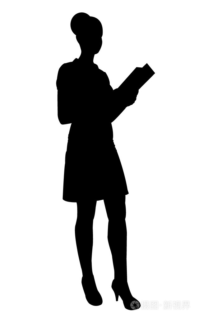 女服务员的剪影