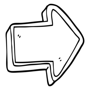 黑白卡通箭头符号图片