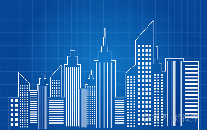 城市摩天大楼的天际线蓝图