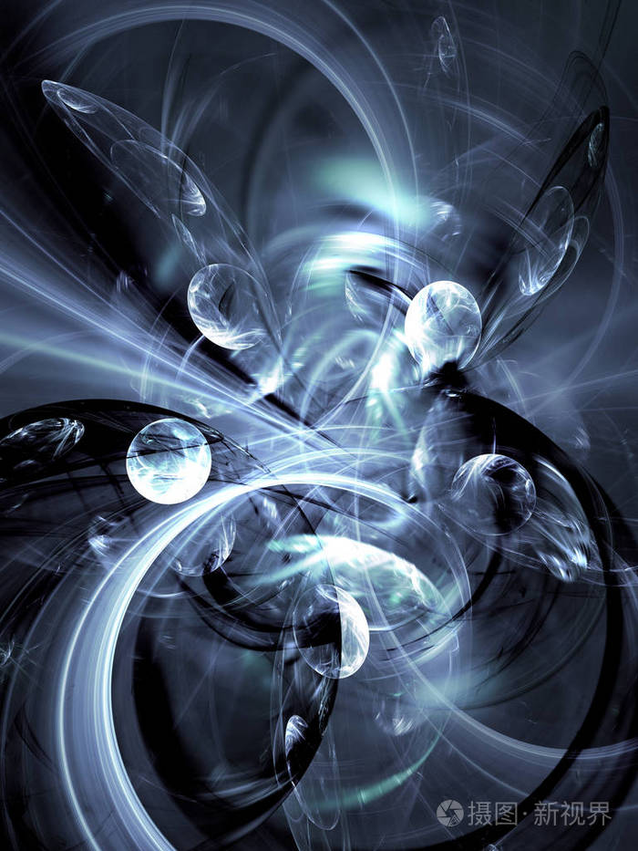 抽象混沌分形背景3d渲染