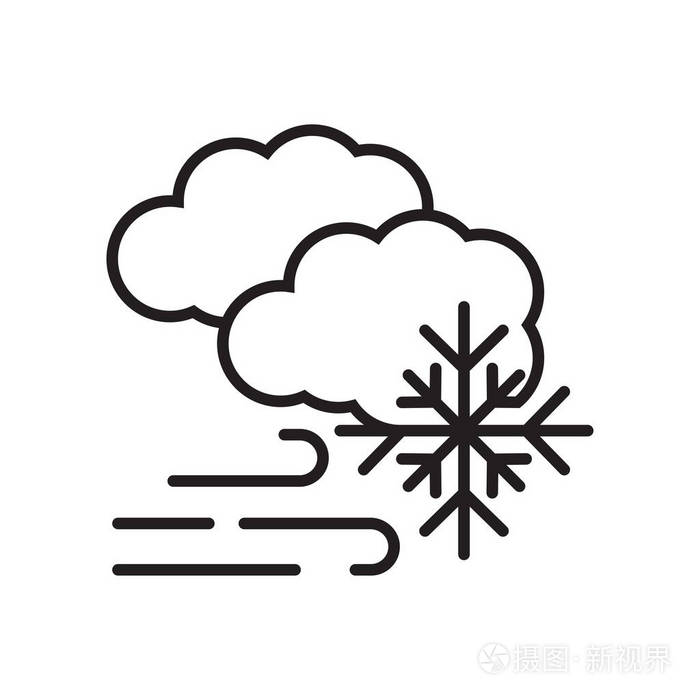 白色背景上的暴雪图标矢量符号和符号隔离插画-正版商用图片0a7pvv-摄
