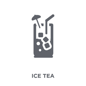 冰茶图标。冰茶设计的概念从饮料收藏。简单的元素向量例证在白色背景