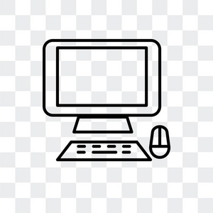 计算机矢量图标在透明背景下隔离, 计算机徽标设计