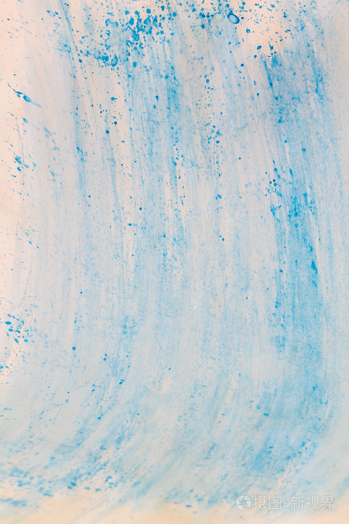 水彩画画蓝色白色纸张背景上