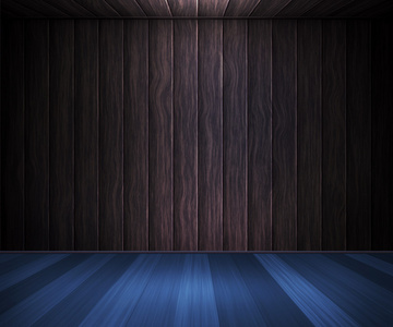 蓝色木地板的房间背景