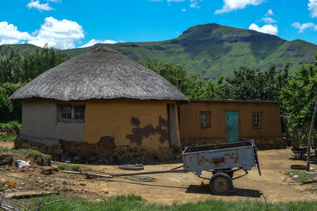巴索托传统的房子,在莱索托照片