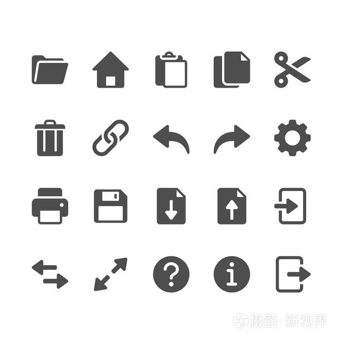 应用程序工具栏标志符号图标像素完美