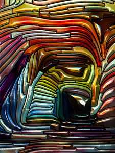 含铅玻璃设计的抽象构成让人联想到关于自然,美丽和灵性项目的新艺术