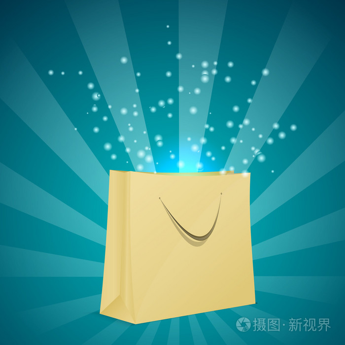 与蓝色光的魔法购物袋.