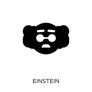 爱因斯坦图标。爱因斯坦符号设计从科学收藏。简单的元素向量例证在白色背景