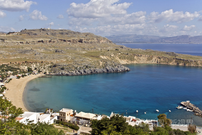 在希腊罗德岛罗德斯岛的村庄