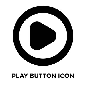 播放按钮图标矢量隔离在白色背景上, 标志概念的播放按钮标志在透明背景, 填充黑色符号