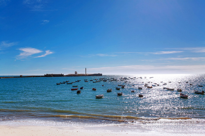 上海滩和大海的美丽景色