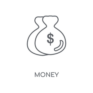 货币线性图标。货币概念笔画符号设计。薄的图形元素向量例证, 在白色背景上的轮廓样式, eps 10