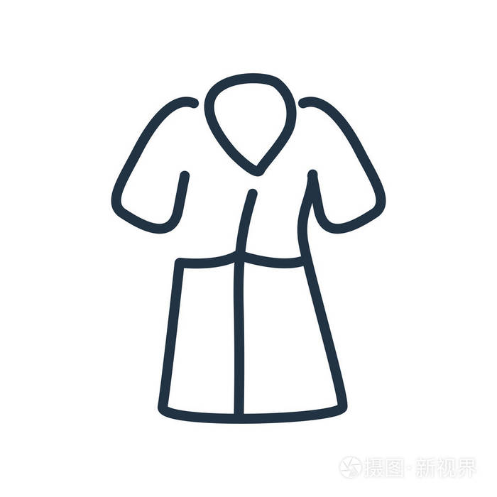 浴袍图标矢量隔离在白色背景, 浴衣透明标志插画-正版商用图片0a8tob