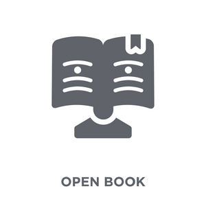 打开 书籍 图标。从收藏中打开图书设计理念。简单的元素向量例证在白色背景