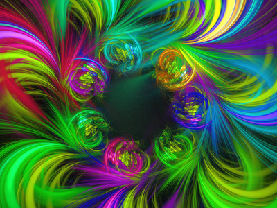 绿色抽象分形背景3d 渲染照片