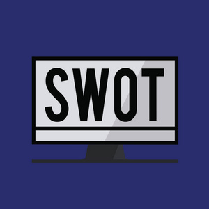 概念性手写显示 swot.企业照片文本企业竞争力评价的基本评价照片