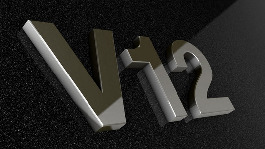 V12 标志 标签 徽章 标志或设计元素对汽车打印