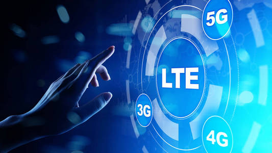 虚拟屏幕上的 Lte 波段移动互联网和电信技术概念