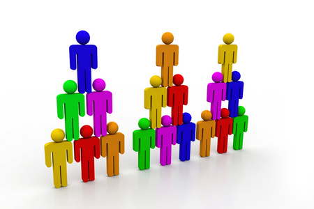 多彩人类金字塔照片