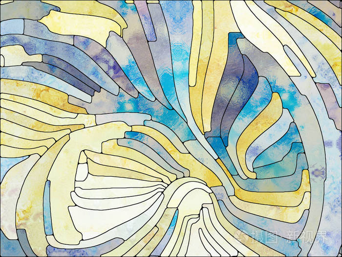 五颜六色的设计,创意,艺术和想象项目彩色碎片的彩色玻璃图案的构成