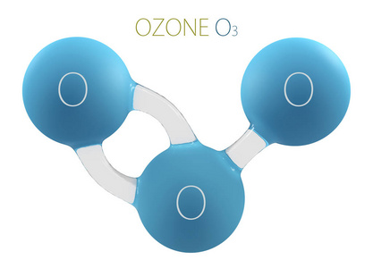 O3 臭氧三维分子上白色孤立