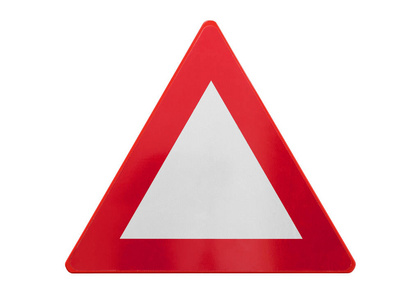 交通标志查出三角 空在白色