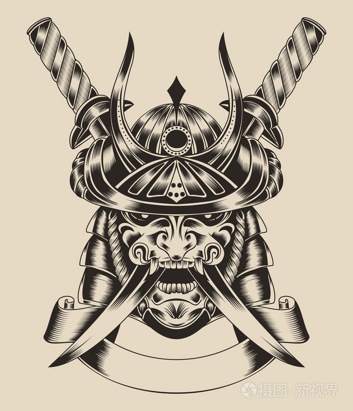 用剑的面具武士的插图插画-正版商用图片0a9dkw-摄图新视界