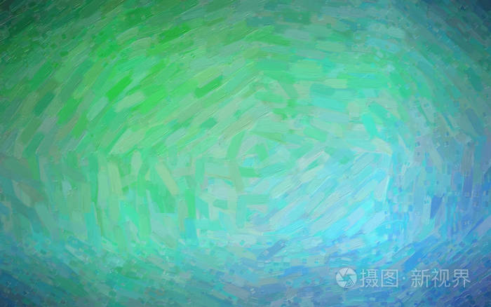 蓝色和绿色抽象油画背景插图