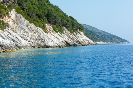 夏季凯法洛尼亚海岸景色希腊