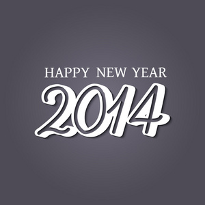 矢量纸标签新年快乐 2014