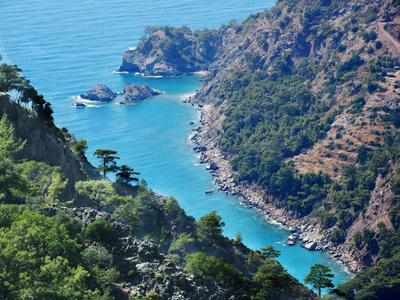 地中海土耳其的海岸线景观