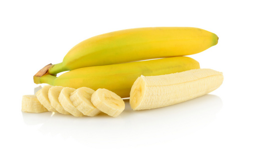 串香蕉片白色背景上图片