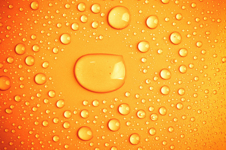 柔和的橙色水珠玻璃空间颜色背景雨虹蓝色水滴背景c垂直装饰线与肥皂