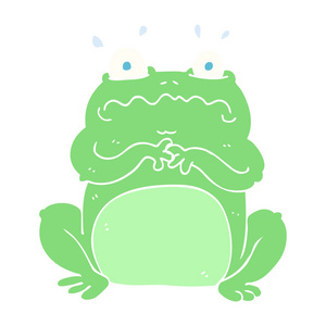 滑稽青蛙的平面颜色例证