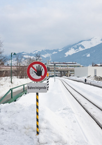 铁路标志。奥地利