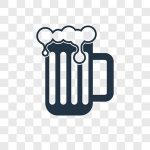 啤酒矢量图标隔离在透明背景, 啤酒徽标概念
