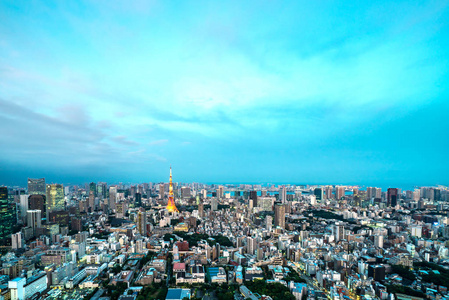 东京塔, 日本通信和观察塔。这是日本最高的人工结构, 直到 2010, 新东京 Skytree 成为日本最高的建筑。