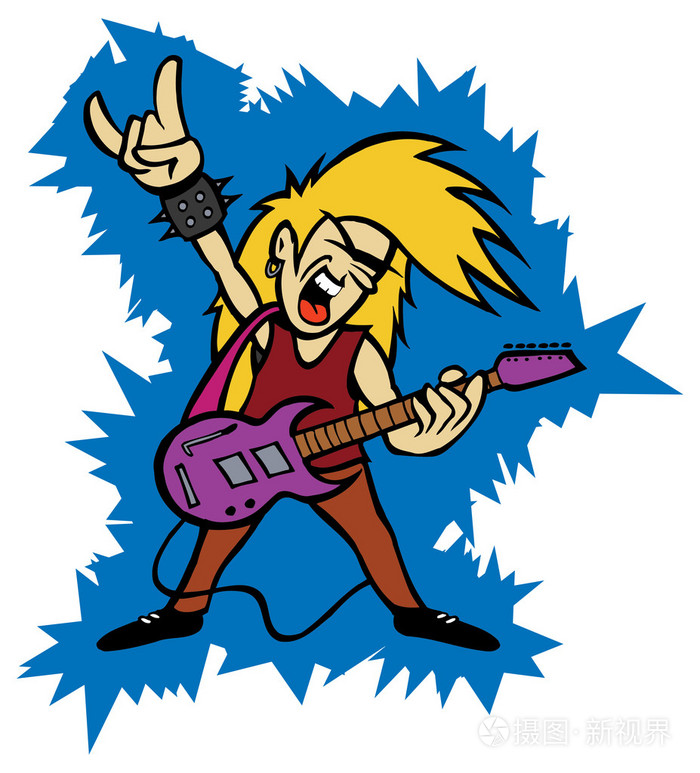 卡通摇滚吉他手