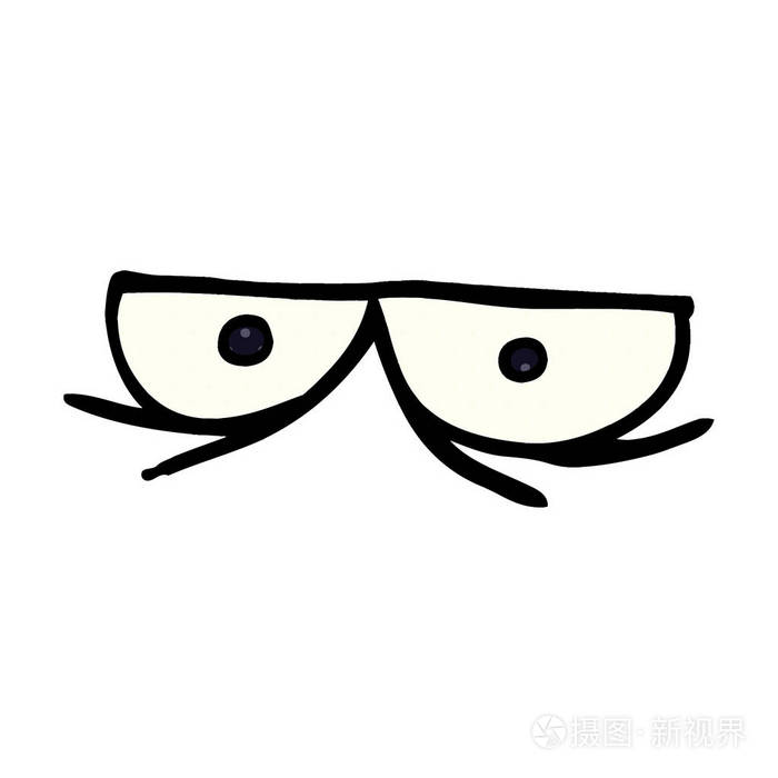 动画片涂鸦凝视眼睛