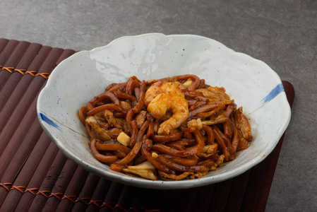 闽南菜马来西亚著名福建面与背景照片
