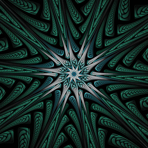 美丽的对称分形曼荼罗, 花或蝴蝶, 数码艺术品为创意平面设计.