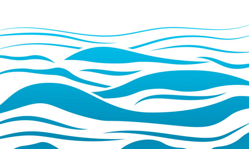 水海浪的影响蓝色的水海浪抽象向量背景.