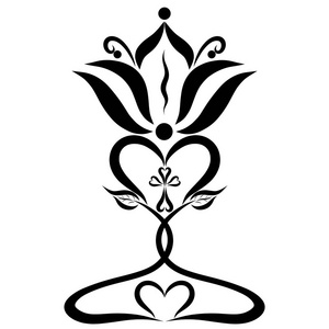 装饰圣诞图案, 百合, 十字架和心脏照片