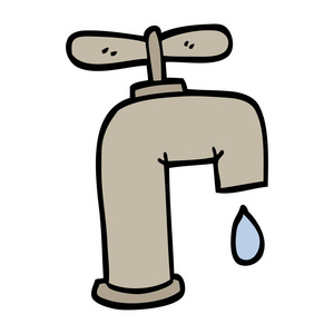 手绘涂鸦风格动画片滴水水龙头卡通矢量水下背景,分层游戏艺术和动画