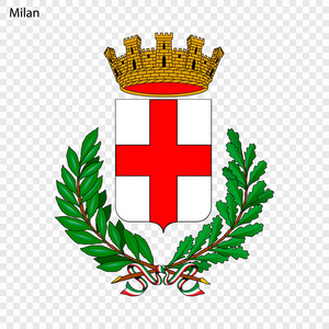 米兰的标志。意大利的城市。向量例证