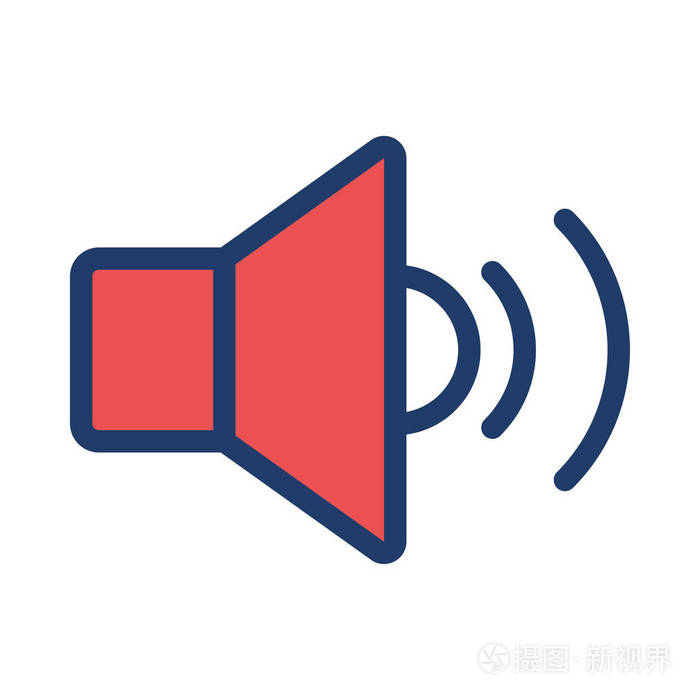 扬声器图标被隔离在白色背景矢量插图